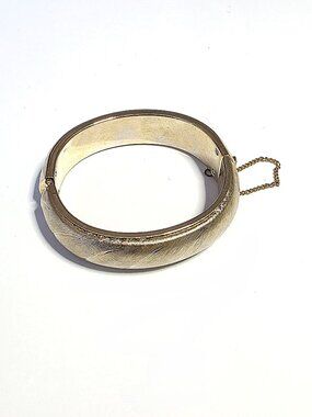 Gold-tone hinged cuff bangle